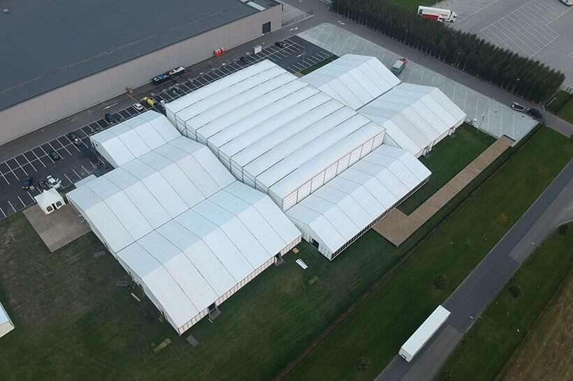 Neptunus Aluhal DMG Waalwijk tijdelijke beurshal bedrijfsfeest