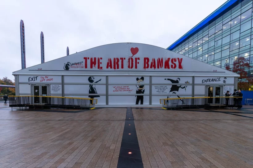 Temporary exhibition space for The Art of Banksy